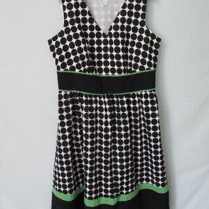 Charter Club black white polka dot fit and flare dress *Sz 14*